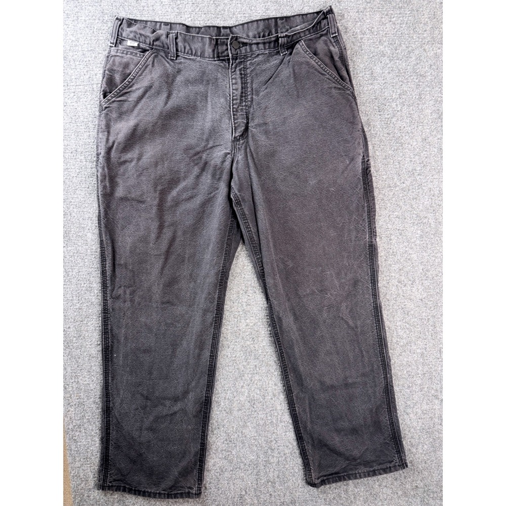 Carhartt FR Flame Resistant Work Pants Mens 36x30 Black Faded Canvas HRC2 NFPA